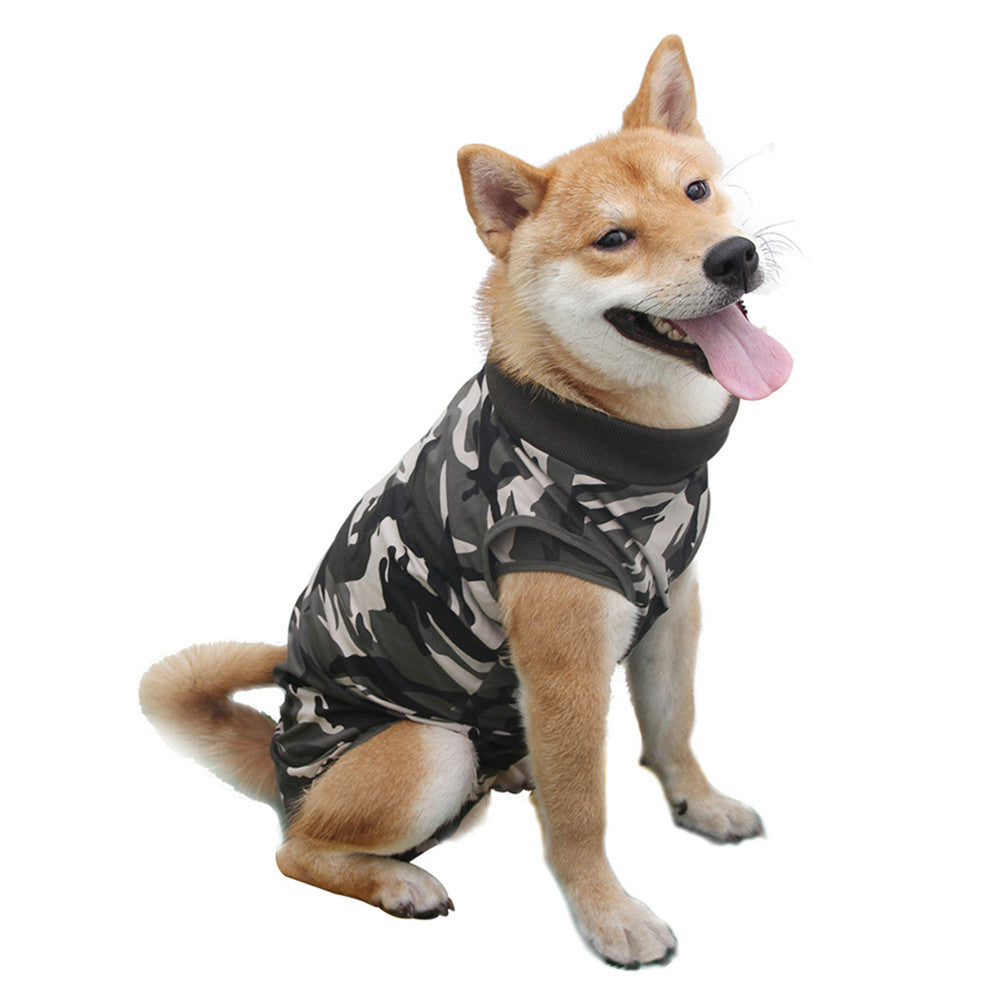 Dog Surgical Recovery Suit Onesie Breathable Abdominal Wounds and Protect Skin Prevent Licking Cone E Collar Alternative After Post-Operation Wear