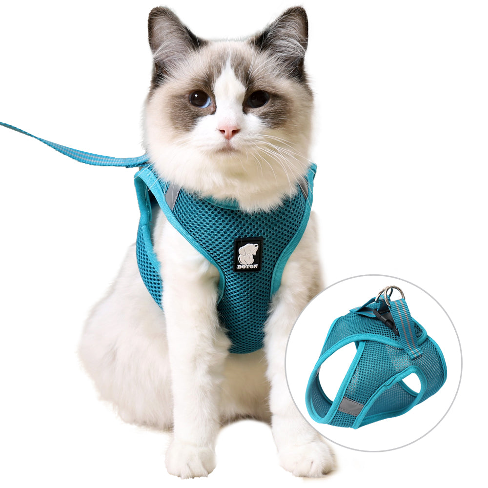 Cat Harness and Leash - Ultra Light Escape Proof Kitten Collar Cat Walking Jacket with Running Cushioning Soft and Comfortable Suitable for Puppies Rabbits