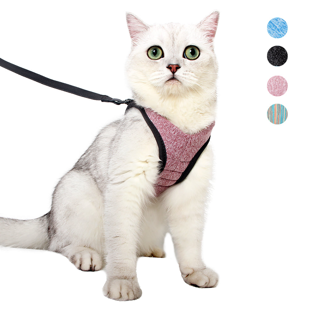 Cat Harness and Leash - Ultra Light Escape Proof Kitten Collar Cat Walking Jacket with Running Cushioning Soft and Comfortable Suitable for Puppies Rabbits