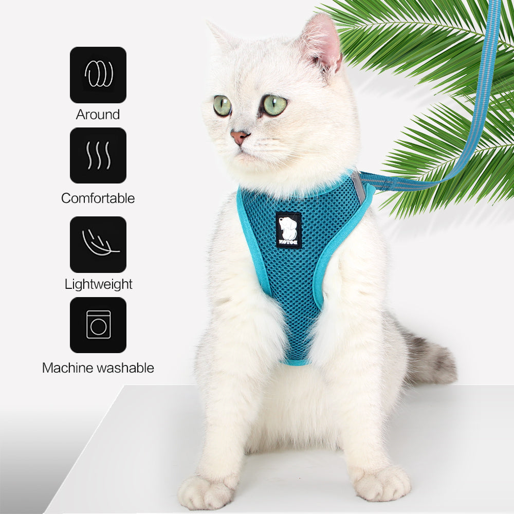 Cat Harness and Leash - Ultra Light Escape Proof Kitten Collar Cat Walking Jacket with Running Cushioning Soft and Comfortable Suitable for Puppies Rabbits