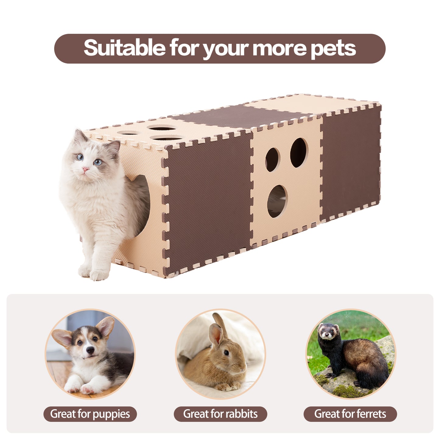 Cat tunnel is suitable for big cats, pet kittens collapsible maze, rabbit rabbit tunnel