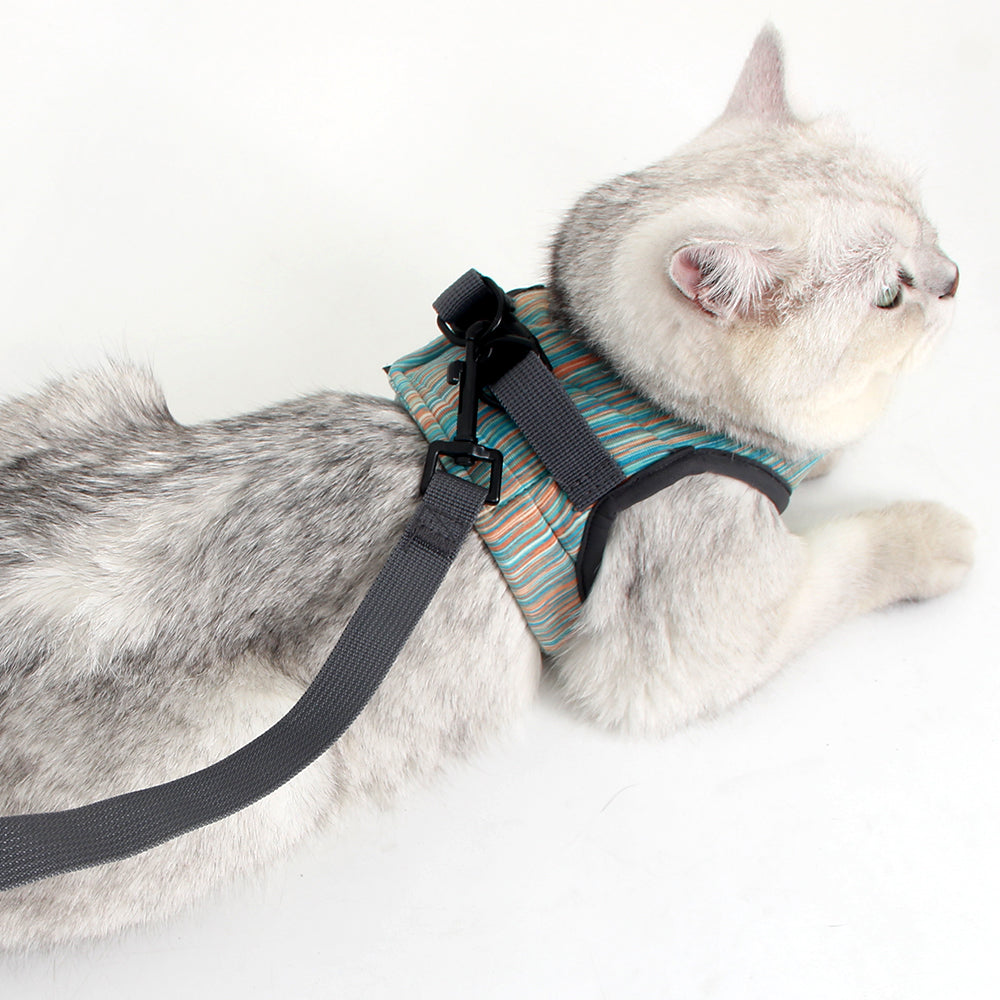 Cat Harness and Leash - Ultra Light Escape Proof Kitten Collar Cat Walking Jacket with Running Cushioning Soft and Comfortable Suitable for Puppies Rabbits