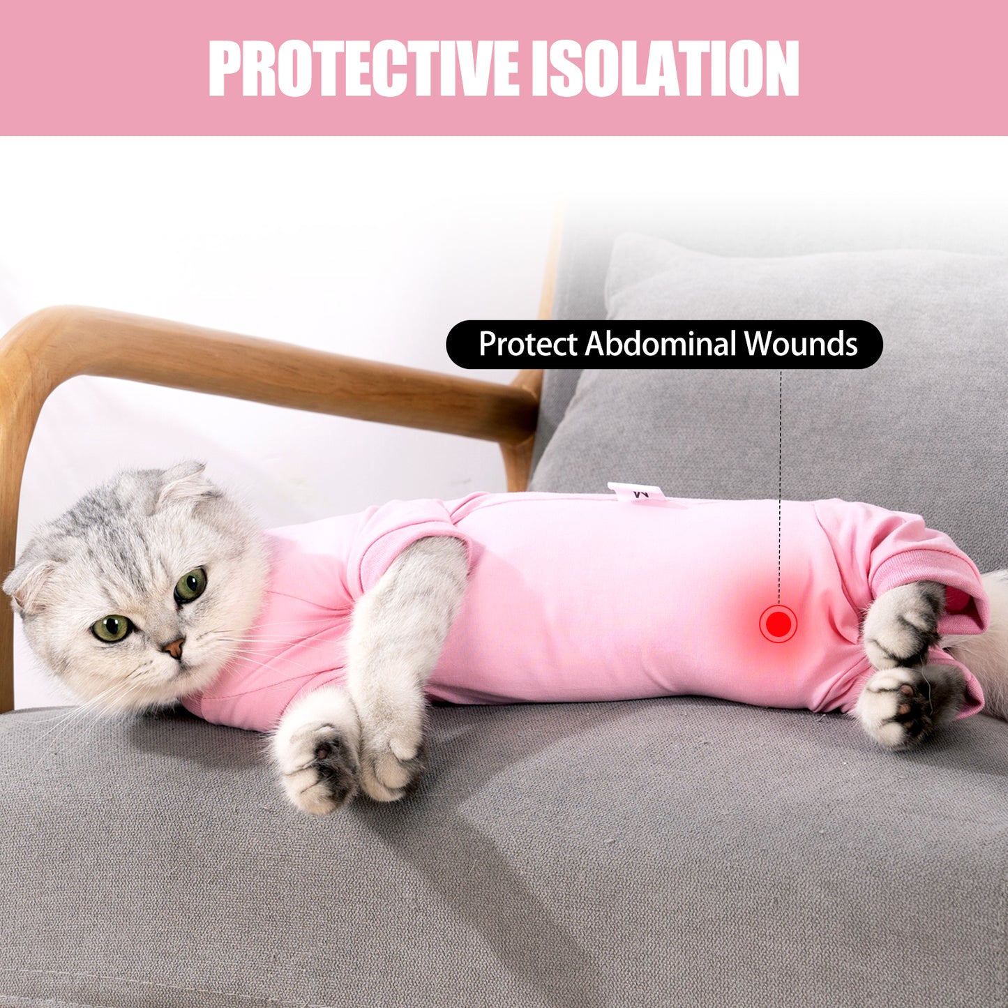 Cat Recovery Suit After Surgery for Female Male Pet Surgical Pajamas Long Sleeve Prevent Shedding Recovery Snugly Suit&E Collar Alternative Onsies for Cats