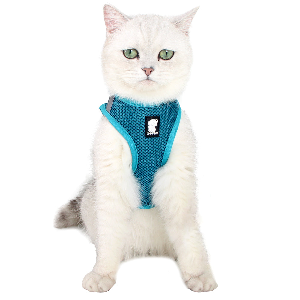 Cat Harness Leash Straps Soft and Comfortable Cat Walking Jacket with Running Cushioning and Escape Proof for Puppies with Cationic Fabric